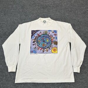 VTG Kiki Suarez 1991‎ We Are All One Being Women Art Long Sleeve T-Shirt Rare XL